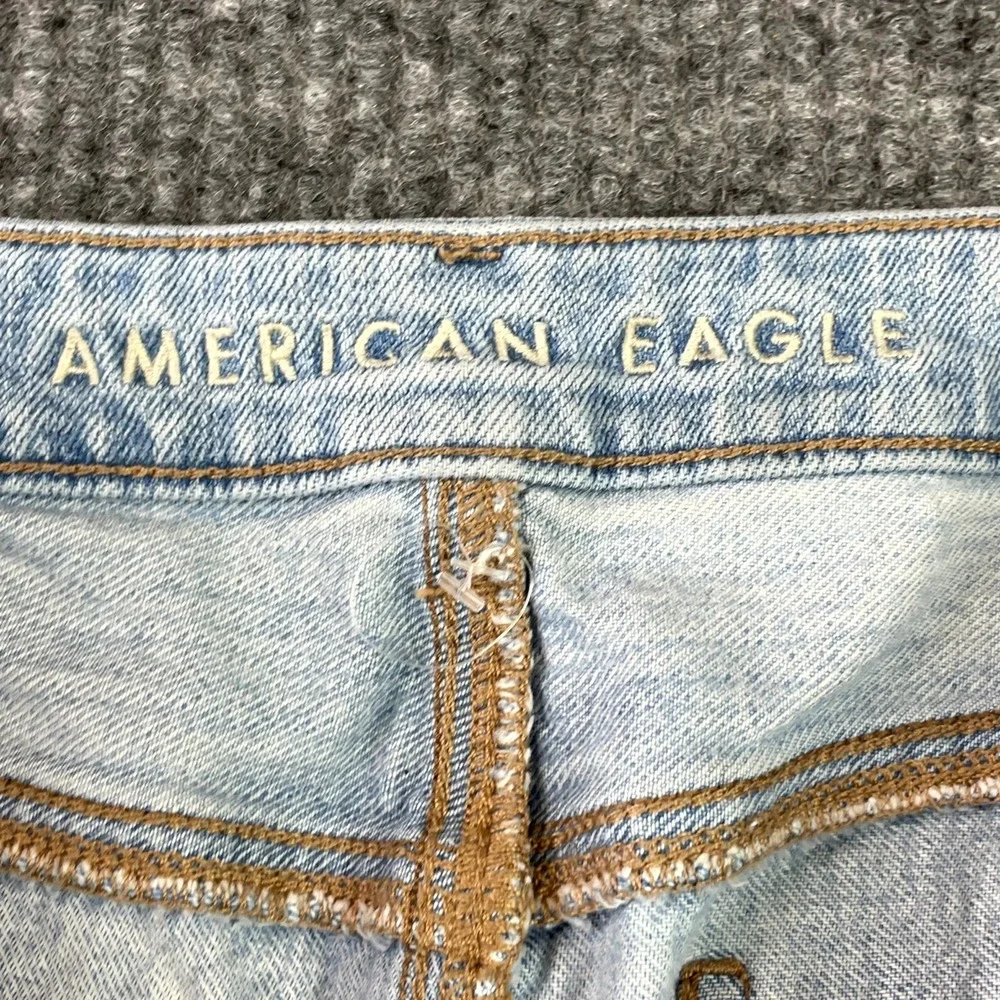 American Eagle Outfitters Mom Jeans Womens 8 Blue Denim Distressed Streetwear